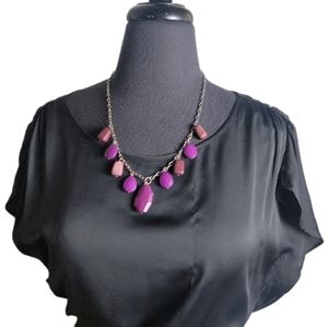 Paparazzi purple stone silver necklace custom jewelry